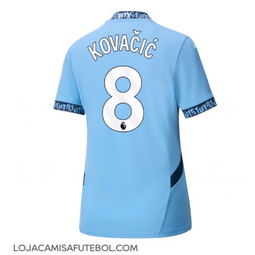 Camisa de Futebol Manchester City Mateo Kovacic #8 Equipamento Principal Mulheres 2024-25 Manga Curta